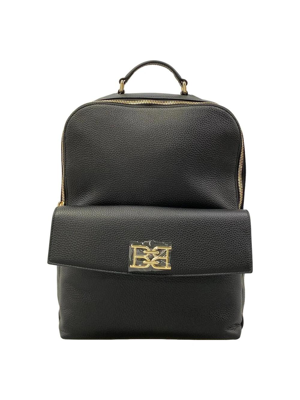 Bally Black Leather Backpack #372130B69B